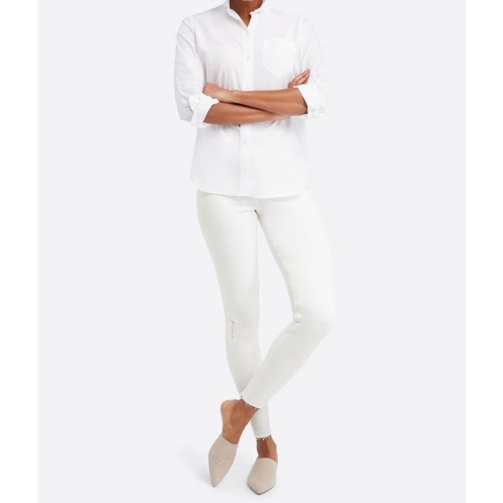 Spanx Distressed Skinny Jeans White Sz. S